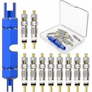Kal-18pc Presta Valve Cores Obus, Valve Presta Set Avec Demonte Obus Valve, Adaptateur Valve Velo, Adaptateur Valve Presta Pour Application Pneu Vélo Réparation Vélos - Neuf
