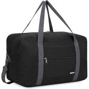 Rfcbc-Sac À Main Pour Avion Sac De Voyage Petit Bagage À Main Pliable Ryanair 40x20x25cm Sac De Sport Sac D'hôpital Sac De Week-End (Noir 20l Avec Bandoulière) - Neuf