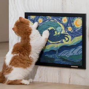 Griffoir Pour Chat : Zoomies La Nuit. Planche À Gratter En Sisal Avec Herbe À Chat, Surface De Grattage Extra Large, Pour L&#39;Intérieur Meuble À Gratter Tendance Pour Chat, Soin Des Griffes. - Neuf