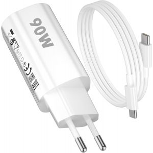TIANYI-Chargeur Mini 90 W et c&acirc;ble pour Xiaomi Poco X7 Pro 5G F7 F6 HyperCharge Turbo Adaptateur et 1 m&egrave;tre 6 A C&acirc;ble USB C vers USB C rapide Charge GAN pour Xiaomi 15 Ultra 14Ultra 13 Redmi K80 Turb - Neuf