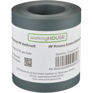 Nouvelhorizonstore-Bandes D'intimit&eacute; En Pp De De 1,1 Mm D'&eacute;paisseur - R&eacute;sistantes Aux Intemp&eacute;ries, Sans Entretien, Ind&eacute;formables - 10 Bandes De 2,55 M De Longueur X 19 Cm De Hauteur (Anthracite) - Neuf