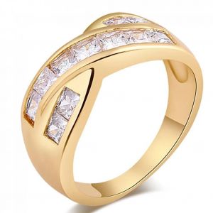 Femmes Dames &Eacute;l&eacute;gant Strass Doigt Bague Mode Bijoux Bagues Accessoires Dor&eacute; (7.75) - Neuf