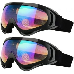 Masques De Ski Pour Enfants - Lot De 2, Verres Colorés Pour Le Jour Et La Nuit, Lunettes De Snowboard Légères Et Durables Pour Garçons Et Filles - Neuf