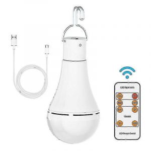 Ampoule Led Rechargeable Usb Avec Télécommande,Lumière Tactile 7w E27 Dimmable Avec Minuterie Pour Camping D'urgence En Plein Air - Neuf
