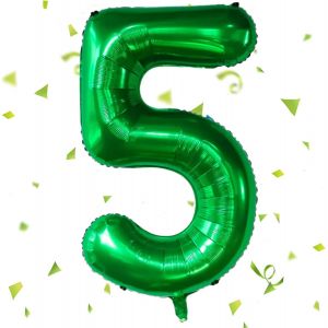 CAUC-Ballon en forme de chiffre, vert fonc&eacute;, 101 cm, vert fonc&eacute;, en aluminium, 5,101 cm, &agrave; l'h&eacute;lium, d&eacute;coration d'anniversaire pour enfants, filles et gar&ccedil;ons - Neuf