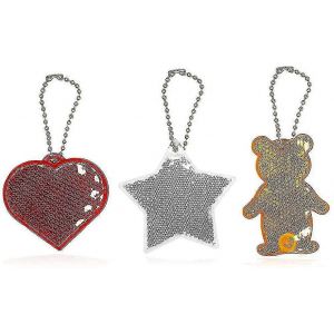 S&eacute;curit&eacute; Pendentif R&eacute;fl&eacute;chissant Ours Flocon de Neige Coeur &Eacute;toile Forme Porte-cl&eacute;s Pour Enfants Enfants Sac d'&eacute;cole V&eacute;lo Cyclisme Randonn&eacute;e Course Sac &agrave; dos S&eacute;curit&eacute; R&eacute;fl&eacute;chir - Neuf