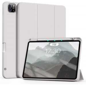 ELVORIX-Coque pour iPad Pro 11 avec Porte-Stylo 2022/2021/2020, Prend en Charge la Recharge du Pencil 2, Smart Folio Stand Housse pour iPad Pro 11 Pouces, Auto Sleep/Wake, Gris - Neuf