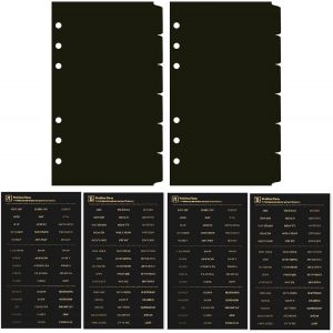 12 Feuilles Noir Intercalaires A6 Plastique,Pour Classeur A6 6 Anneaux,Séparateurs A6 Planificateur,Séparateur Onglet De Page D'index Pour Le Carnet De Notes(17cm X 9.4cm) - Neuf