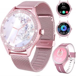 Montre Connectée Pour Femmes 1,32"" Montre De Fitness Étanche Moniteur De Fréquence Cardiaque Et De Sommeil,123 Modes Sportifs,Compteur De Pas,Compatible Android 5.0 & Ios 9.0+,Violet - Neuf