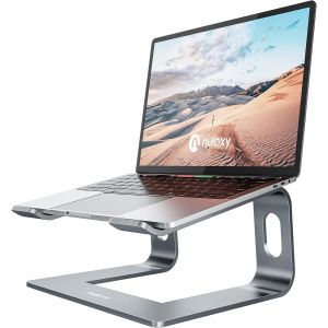 Laptop Stand, Ergonomic Aluminium Removable Stand, Compatible with MacBook Air Pro, Dell XPS, HP, Lenovo and More Laptops 10-15.6 Inches, Grey - Neuf
