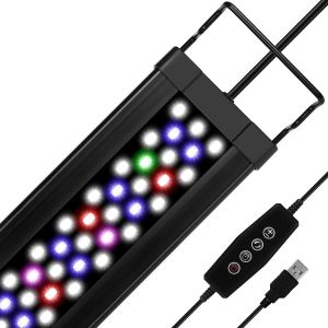 Meimie-Lampe D'aquarium Usb 10w Full Spectrum Fish Tank Light Avecminuterie Support Extensible Réglable Pour Aquarium 12-24 Pouces - Neuf