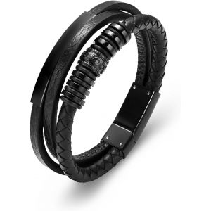 Bracelet Funéraire Urne Funéraire Pour Cendres Pour Homme Et Femme-Bracelet Souvenir En Cuir Tressé-Cadeau Pour Petit Ami,Mari - Neuf