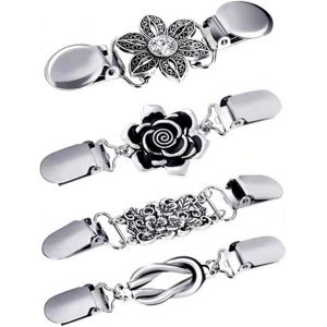 Kjdal-4 Broches Vintage Pour Pull Ou Écharpes,Style Rétro,Pour Cardigan,Pour Col Et Chemise,Pour Femmes Et Filles,4 Styles - Neuf