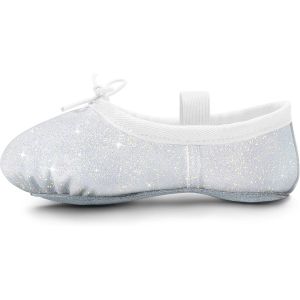 Utigh-Chaussures De Ballet Pour Fille - Paillettes - Chaussures De Danse - En Cuir - Semelle Complète - Pour Enfants Et Tout-Petits - Pour La Danse, La Performance, La Gymnastique - Neuf