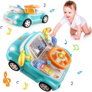 KAJGL-Jouet De Volant Avec Sons Réalistes Pour Siège De Voiture,Jeu De Rôle,Simulation D'Apprentissage Interactif,Jouet De Motricité Fine,Cadeaux Pour Bébés,Enfants,Tout-Petits,Garçons Et Filles De - Neuf