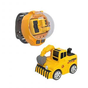 Montre-voiture t&eacute;l&eacute;command&eacute;e - Montre bulldozer de course au poignet 2,4 GHz, rechargeable par USB, petit bulldozer radiocommand&eacute; de dessin anim&eacute; - Neuf