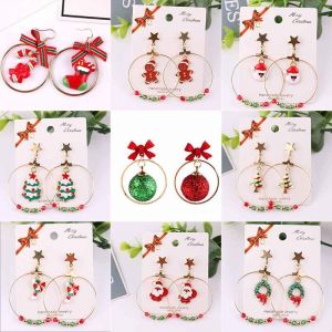 Noël Boucles D'oreilles, Lot De 9 Paires De Parure De Bijoux De Boucles D'oreilles De Femmes De Fille, Arbre De Noël, Bonhomme De Neige Pompon Modèle Mixte De Noël - Neuf
