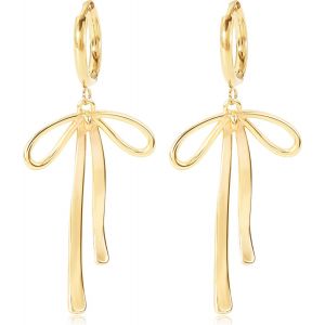 Kal-Boucles D'oreilles N?ud, Boucle D Oreille Bow, Boucle D'oreille Noeud Or, Boucles D'oreilles Ruban Pour Femmes, Boucle D'oreille Femme, Bijoux Cadeaux D'anniversaire Pour Femmes - Neuf