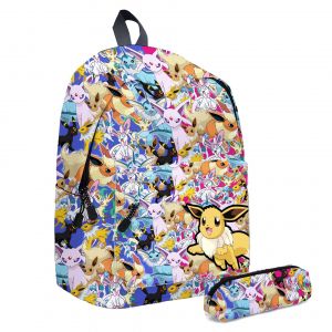 Sac à dos Pokémon grande capacité, sac de voyage scolaire, sac à déjeuner, trousse à crayons, sac dessin animé Pikachu (C) - Neuf