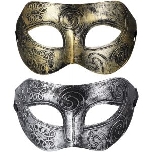 2 Pcs Masque V&eacute;nitien Homme Masque Dentelle Homme Pour Halloween F&ecirc;te Carnaval Soir&eacute;e Costume Photo Props - Neuf