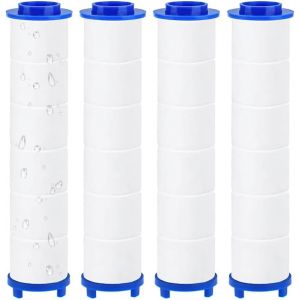 4 Pi&egrave;ces Filtre Pommeau de Douche pour Anti Calcaire Douchette avec Filtre, Filtre douchette de amovible, Chlore et le Fluorure et La Filtration Des Particules (Avec des billes min&eacute;rales) - Neuf