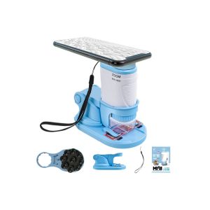 Mini microscope portable grossissant de 60x &agrave; 160x, avec support pour t&eacute;l&eacute;phone et lumi&egrave;re LED pour exp&eacute;riences scientifiques - Neuf