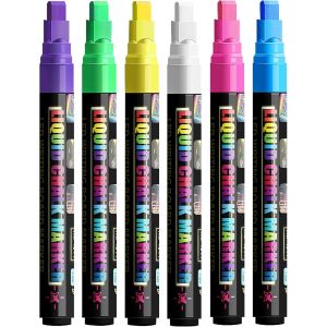 Kalanka-Marqueurs &Agrave; Craie Pour Verre Lavables, Marqueur &Agrave; Craie Pour Fen&ecirc;tre, 6 Couleurs Marqueurs &Agrave; Craie Pour Verre, Stylos De Fen&ecirc;tre Color&eacute;s, Dessin, Artiste, Cadeaux De P&acirc;ques - Neuf