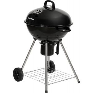 Ulteronixshop-GFKTBBQ Bouilloire ronde portable &agrave; charbon de bois 47,5 cm, grille d'a&eacute;ration r&eacute;glable, thermom&egrave;tre int&eacute;gr&eacute;, barbecue &agrave; charbon, support et 2 roues avec grille chrom&eacute;e, GFKTBBQ, 60 x - Neuf