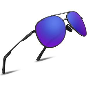 Lunettes De Soleil Homme Pilote Lunettes De Soleil Polarisées Pour Hommes Et Femmes Protection Style Classique Lunettes Ultralégères Verres Anti-Reflets Conduite Pêche Sports Avec Lunettes De Soleil - Neuf