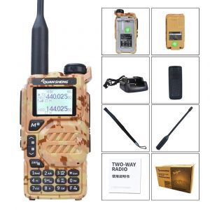 Quansheng UV-K5 talkie-walkie Camouflage 50-600MHz VHF UHF TX DTMF VOX FM bande aérienne sans fil copie rapide un canal Scramble NoAA - Type Desert Camouflage-EURO - Neuf