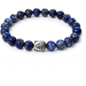 Eryi-Bracelet Bouddha Avec De Véritables Perles En Pierre Naturelle Ou En Pierre De Lave De 8mm - Bracelet En Pierre Naturelle Avec Certificat D'authenticité - Neuf
