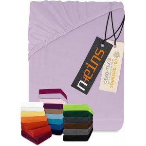 Tianyi-Drap-Housse Classique En Jersey - De Nombreuses Couleurs Et Tailles - 100% Coton 159.192, 70 X 140 Cm, Lilas Clair - Neuf