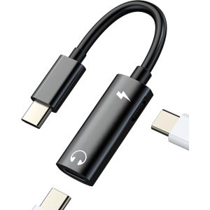 Thef-Adaptateur Usb C Jack 2 En 1 Pour Apple Double Type C Dac Audio Charge Connecteur Pour Iphone 16 15 Pro Max Pour Ipad Headphone Adapter Compatible Avec Samsung S25 S24 S23 Convertisseur - Neuf