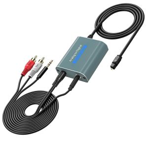 meimie-Adaptateur Optique Jack,Double 3,5Mm Rca Vers Optique Convertisseur Analogique Numérique Avec Entrée Aux Rca Et Sortie Optique,Convertisseur Audio Avec Doubles Prises D'Entrée 3,5Mm - Neuf