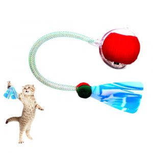 Balle Automatique Pour Chat Avec Queue De Libellule Rechargeable Pour Jouer &Agrave; L'int&eacute;rieur - Neuf