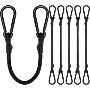 MEVRONISSHOP-Lot de 6 tendeurs en Caoutchouc avec Mousqueton, 20 cm, 100% Latex, pour Voile d'ombrage, b&acirc;ches, Jardin, v&eacute;lo, Voiture, Chargement - Neuf