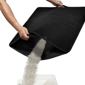 Shiliu-Tapis Litiere Chat 80x61 Cm, Conception En Nid D'abeille Double Couche, Résistant À L'urine Et À L'eau, Contrôle De La Dispe[ - Neuf