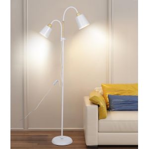 Lampadaire Sur Pied Blanc 360° | Pivotant Douille E27 Max. 60w | Lampe De Canapé Moderne En Métal Avec Hauteur 159cm | Pour Salon Canapé Chambre À Coucher¿Sans Ampoules¿ - Neuf