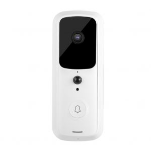 Interphone video sans fil 1080p, Wi-Fi, etanche, vision nocturne, blanc - Neuf