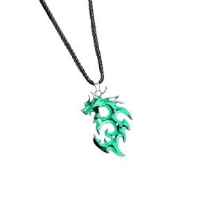 Glow Flame Dragon Collier Personnalité Punk Glow Pendentif Animal Pull Chaîne - Neuf