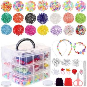 Ensemble D'accessoires De Bijoux Diy Pour Enfants, Perles Alphabet Pour L'apprentissage Précoce - Neuf
