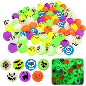 48 pi&egrave;ces Flummy Luminous Halloween Flummies Lumineux pour Halloween Flummis Enfants Anniversaire Balle en Caoutchouc Enfants pour Convient Anniversaire F&ecirc;tes Halloween - Neuf