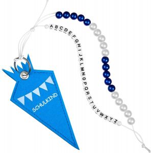 Cadeaux de Rentr&eacute;e Porte-Cl&eacute;s &Eacute;tudiant 1 Cha&icirc;ne de Calcul avec 20 Perles de Calcul 1 Cha&icirc;ne de Perles Lettres avec 26 Lettres Alphabet Perles pour Gar&ccedil;ons et Filles (Rose) - Neuf