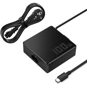 GaN PD 100W USB-C Type-C Adaptateur Secteur Chargeur Alimentation Ordinateur Portable f&iquest;&sup1;r ASUS Lenovo thinkPad Acer HP Notebook Laptops 20V 5A Max 100W Full Speed Fast Charging - Neuf