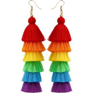 Kal-Lot De 6 Boucles D'oreilles Arc-En-Ciel Fiert&eacute; Pour Homme Et Femme - Neuf