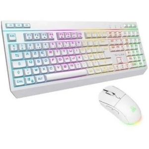 Clavier et souris gaming THE G-LAB Combo TUNGSTEN EX AZERTY - Blanc, Clavier full-size RGB & Souris 6400 DPI - Neuf