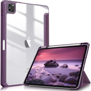 Coque Pour Ipad Pro 11 Pouces 2022/2021 / 2020/2018 (4e / 3e / 2e / 1e Génération) - [Rangement Stylet] Étui Transprent Clair Housse Antichoc, Pourpre - Neuf