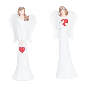 Hjlian Statue D'ange En Resine Tenant Un Cour, Objet D'art Pour Chambre A Coucher, Bureau, Decoration B800101ab, L 24,5 X 9 Cm - Neuf