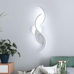 CHENG-Applique Murale LED Int&eacute;rieure, 15W Lampe Murale Moderne Cr&eacute;ativit&eacute; Design, Luminaire Mural Int&eacute;rieure pour Chambre Maison Couloir Salon Escalier, 6500K Lumi&egrave;re Froide, Blanc, 41CM - Neuf