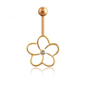 Piercing De Nombril En Strass En Forme De Fleur, Bijou De Corps Anti-Allergie - Neuf